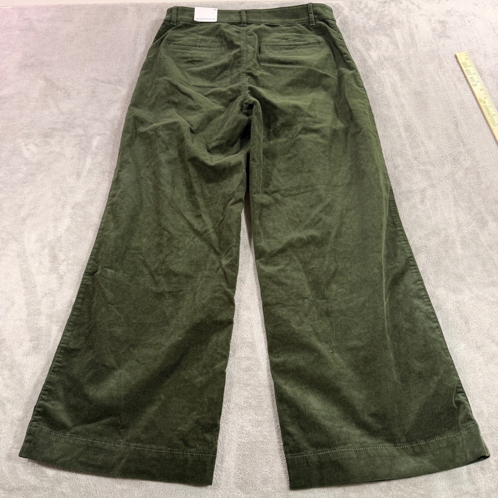 LOFT Palmer Wide Leg Pants Womens 10 Green High Rise Corduroy New - Picture 7 of 12